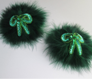 Glitter Cowboy Capes Feather Pasties