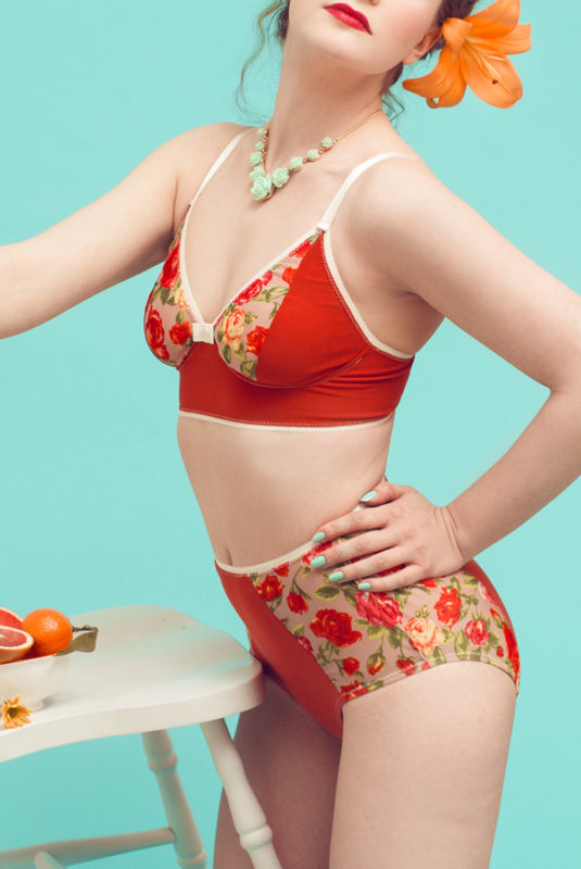 orange lingerie sets