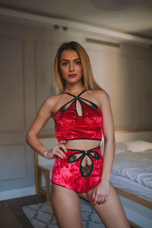 red velvet lingerie