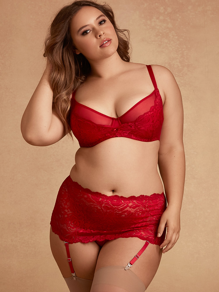 red garter belt sets