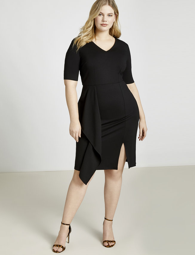 plus-size basic black dress
