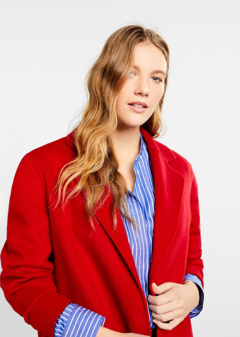 plus size red overcoat