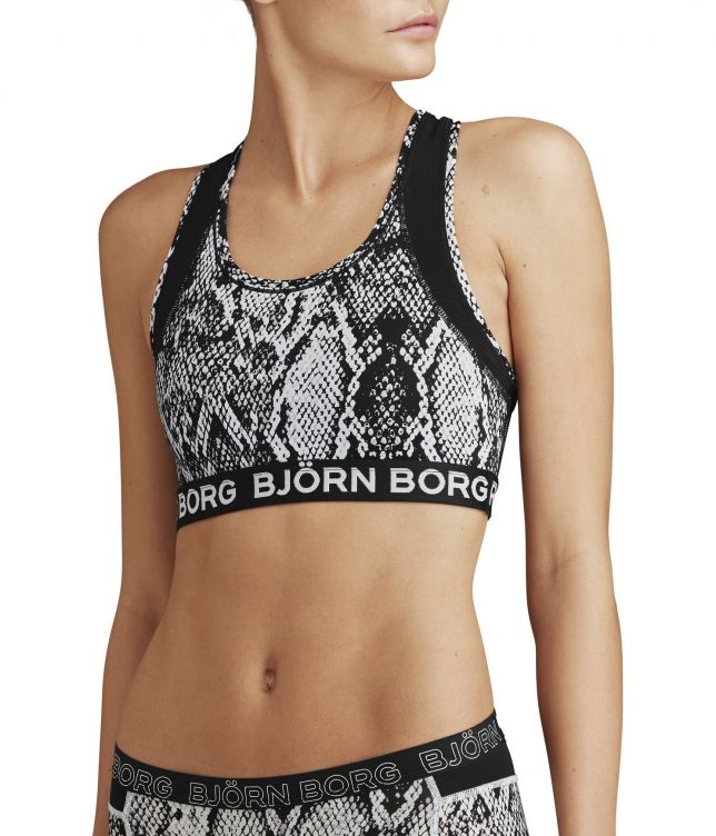 black and white sports bra