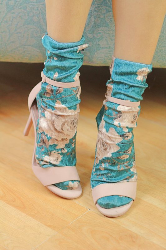 velvet ankle socks