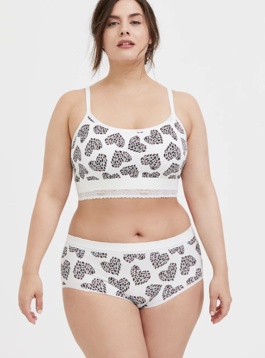 heart print bralette